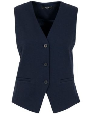 Weekend by Maxmara Wkdpoggio V-Neck Gilet - Blue