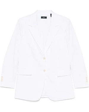 Theory Single-Breasted Tailored Blazer - White