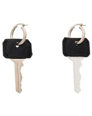 MM6 by Maison Margiela Leather Earrings - White
