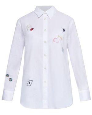 Paul Smith Ps Paul Smith Colourful Patch Buttoned Shirt - White