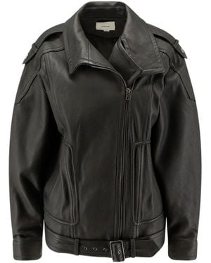 Vince Belted Zip-Up Jacket - Black