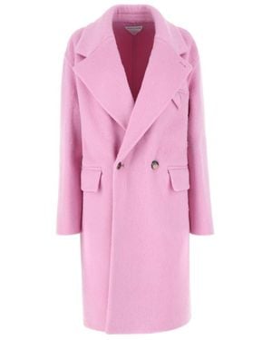 Bottega Veneta Double Breasted Coat - Pink