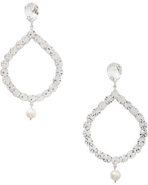 Magda Butrym Crystal-Embellishment Drop Earrings - White