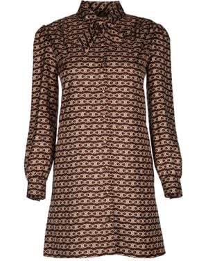 Celine Long-Sleeved Dress - Brown