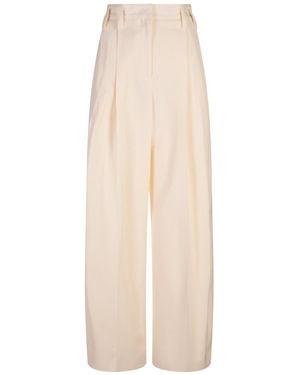 Jil Sander Pleated Wide-Leg Pants - Natural