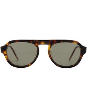 Thom Browne Eyewear Round Frame Sunglasses - Multicolor