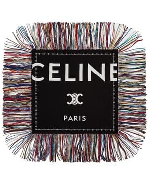 Celine Piano Fringe Foulard, 90 - Black