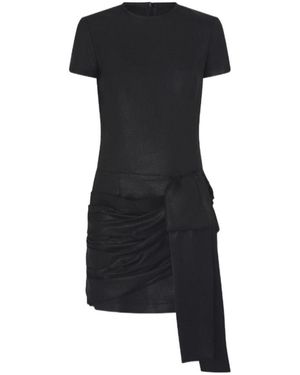 Pinko Short-Sleeve Draped Mini Dress - Black