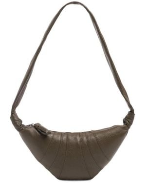 Lemaire Small Croissant Grain Leather Bag - Metallic