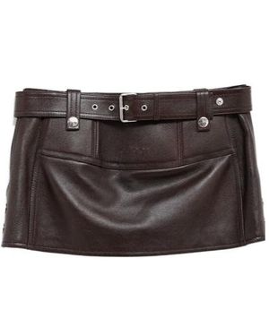 Gucci Leather Mini Skirt - Black