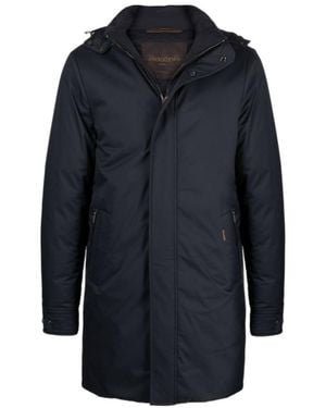 Moorer Technical Gabardine Coat - Blue
