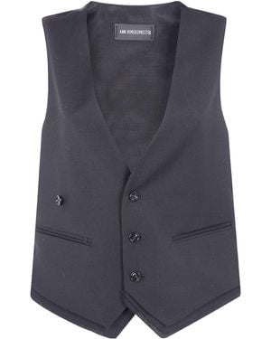 Ann Demeulemeester Single-Breasted Wool Waistcoat - Blue