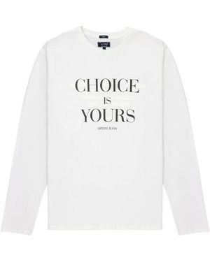 Armani Jeans T-Shirt With Round Neck And Long Sleeves - White
