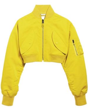 Balenciaga Cropped Bomber Jacket - Yellow