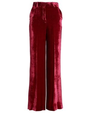 P.A.R.O.S.H. Velvet Wide-Leg Pants - Red