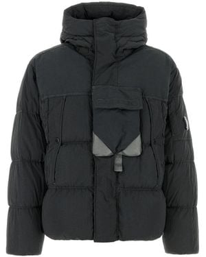 C.P. Company Lens-Detail Hooded Puffer Jacket - Black