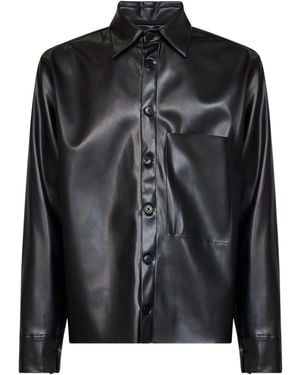 Costumein Faux Leather Pocket Shirt - Black