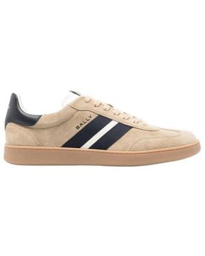 Bally Retro Stripe-Detail Lace-Up Trainers - Natural