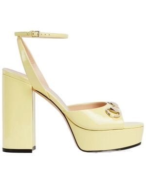 Gucci Horsebit Platform Sandals - Metallic