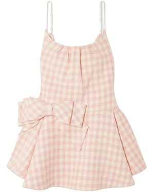 ShuShu/Tong Plaid Suspender Dress - Pink