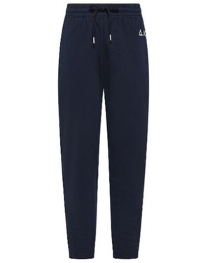 Sun 68 Logo Fleece Sweatpants - Blue