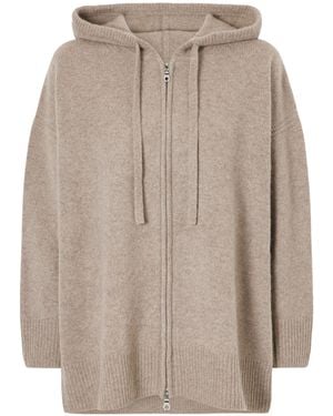 arch4 Isolde Hooded Cashmere Zip-Up Cardigan - Brown