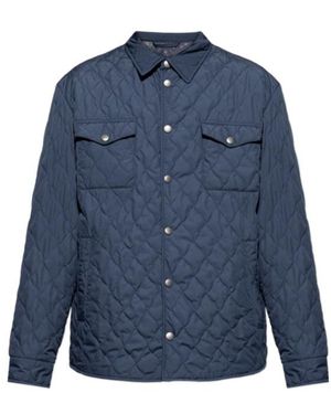 Etro Quilted Snap-Button Jacket - Blue