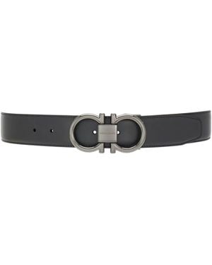 Ferragamo Reversible And Adjustable Gancini Belt - White