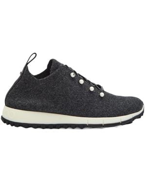 Jimmy Choo Cashmere-Knit Sneakers - Black