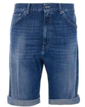 Dondup Logo Detailed Shorts - Blue