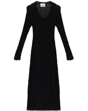 Isabel Marant Round Neck Long Sleeve Dress - Black