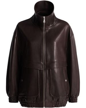 Nour Hammour Long-Sleeved Leather Jacket - Black