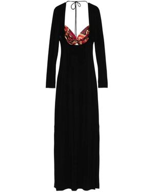 Marine Serre Scarf-Detailing Maxi Dress - Black