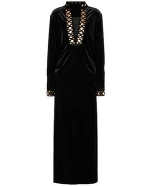 Dodo Bar Or Arol Studded Velvet Maxi Dress - Black