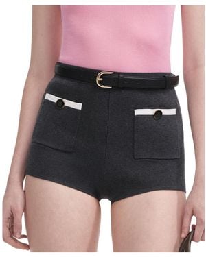 Self-Portrait Belted Shorts - Pink