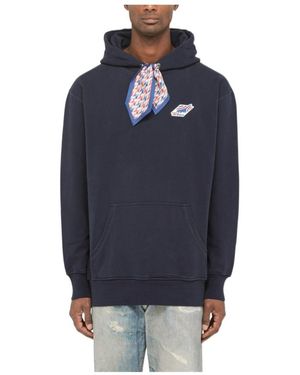 CASABLANCA Logo Hooded Jumper - Blue