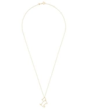 Aliita 9Kt Diamond Dog Pendant Necklace - White