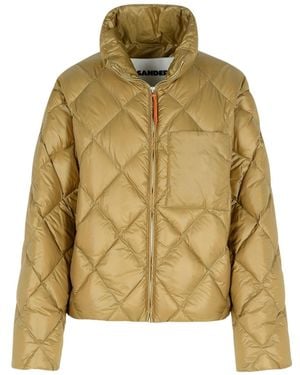 Jil Sander Quilted Funnel Neck Down Jacket - Metallic