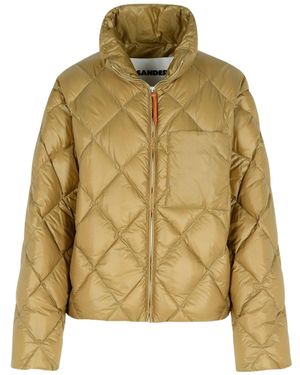 Jil Sander Quilted Funnel Neck Down Jacket - Metallic