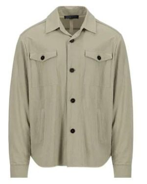 Harris Wharf London Button-Up Overshirt - Green