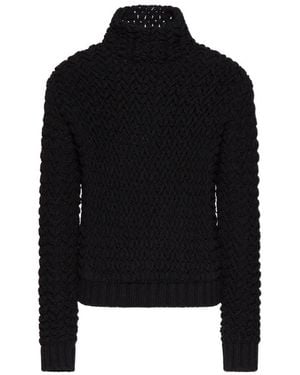 Valentino High Neck Long-Sleeved Jumper - Black