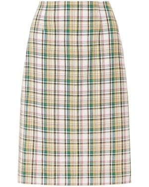 Carolina Herrera Checked Jacquard Midi Skirt - White