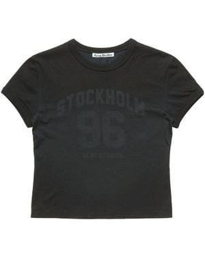 Acne Studios Logo-Print Short-Sleeve T-Shirt - Black