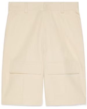 Gucci Logo Patch Cargo Shorts - Natural