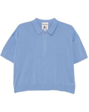 Semicouture Knit Polo Shirt - Blue