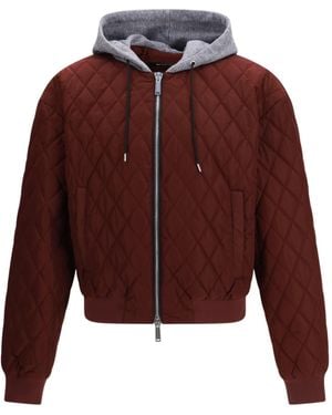 DSquared² Heritage Quilted Bomber Jacket - Red