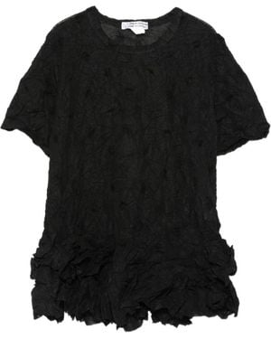 Comme des Garçons Comme Des Garçons Comme Des Garçons Ruffled Hem T-Shirt - Black