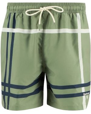 Barbour Logo-Print Swim Shorts - Green