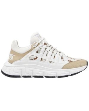 Versace Trigreca Jacquard Leather Trainers - White