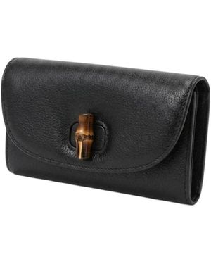 Gucci Long Wallet With Bamboo - Black